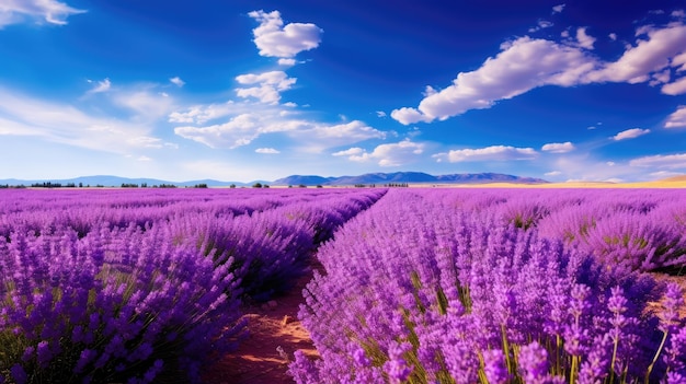 un campo di fiori viola