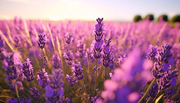 un campo di fiori viola