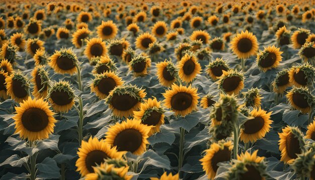 un campo di girasoli con le parole girasole in fondo