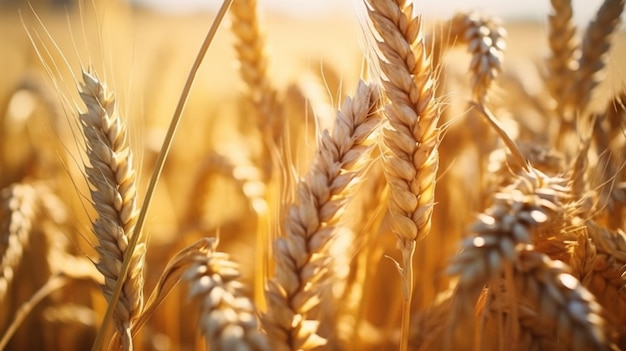 un campo di grano e un cielo blu in estate