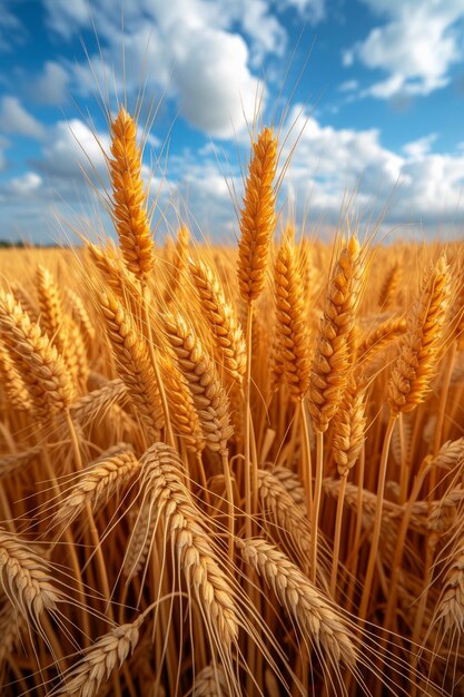 Un campo di grano in una giornata di sole