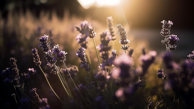 Un campo di lavanda alla luce del sole