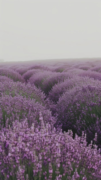 Un campo di lavanda viola in fiore Calma foto atmosferica per TikTok Instagram Reels Sh