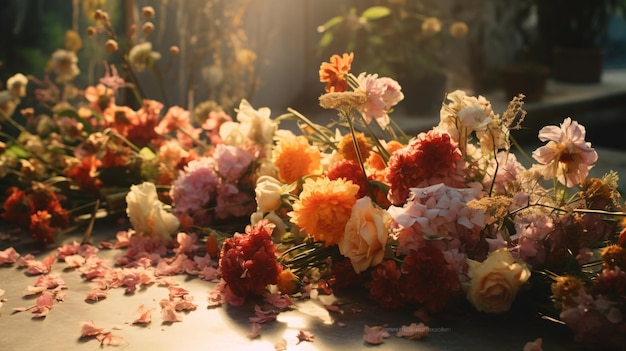 Un campo pieno di abbondanza di fiori bianchi