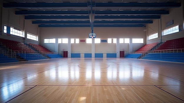 Un campo squatu vuoto in un centro sportivo