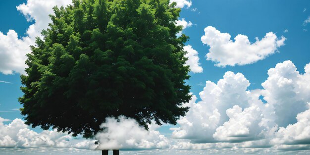 un campo verde lussureggiante con un cielo verde