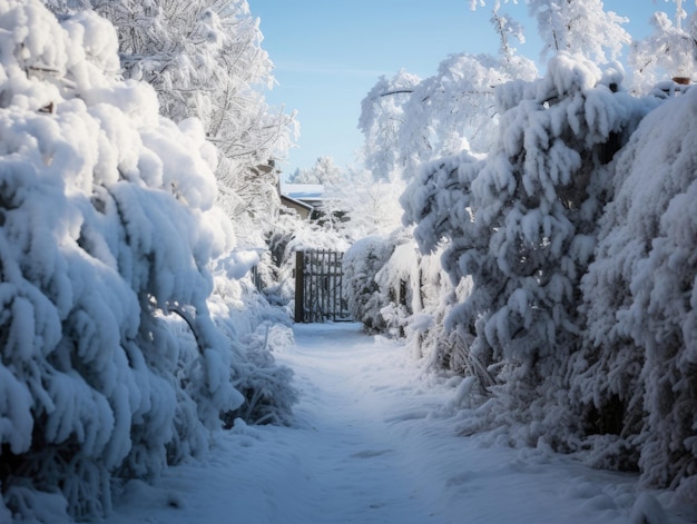 un cancello nella neve