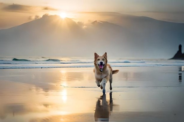 Un cane adulto uscito su Sunset Beach