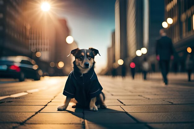 un cane che indossa una giacca che dice " il nome del cane "