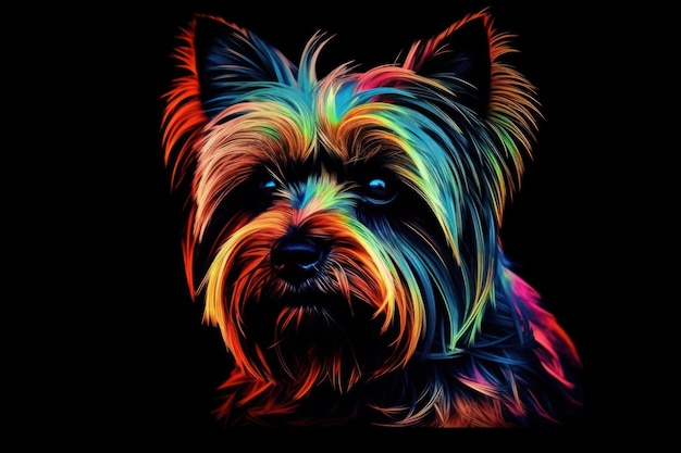 Un cane colorato ritratto di un cane
