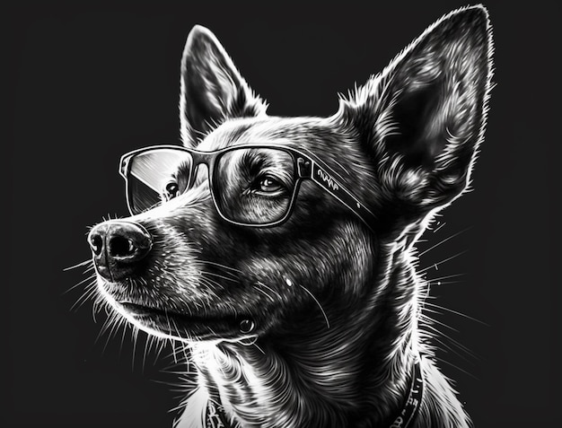 Un cane con gli occhiali che dice "sono un cane"
