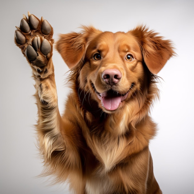 un cane con la zampa in alto