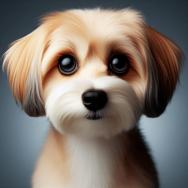 un cane con occhi grandi e un naso grande