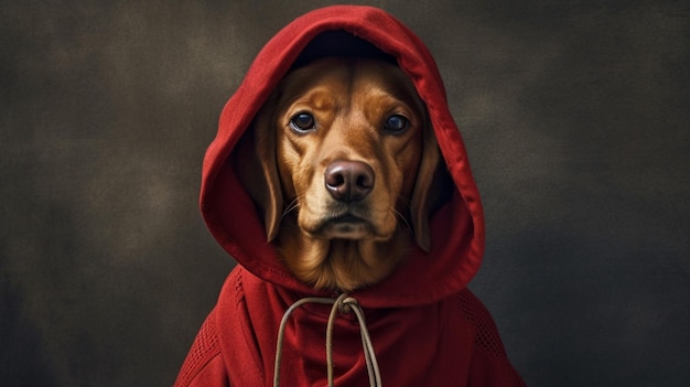 Un cane con un cappuccio