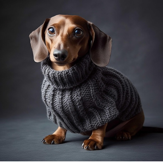 Un cane con un maglione