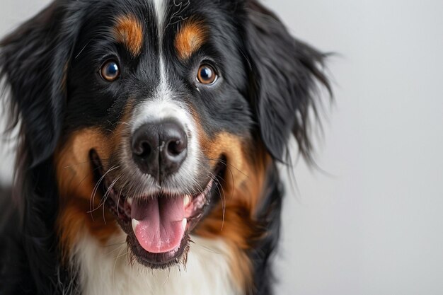 un cane con una lingua rosa che sorride