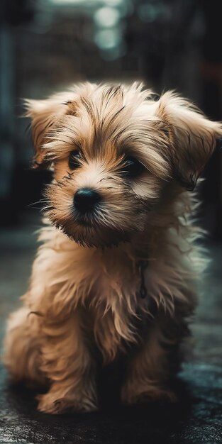 Un cane con una targhetta sopra