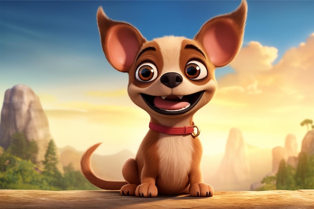 un cane dei cartoni animati con una faccia che dice chihuahua