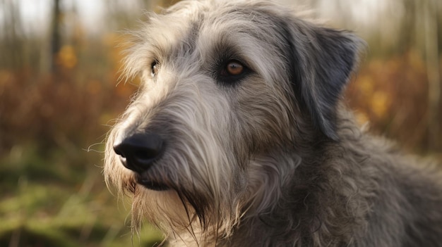 Un cane di nome Irish Wolfhound in un campo