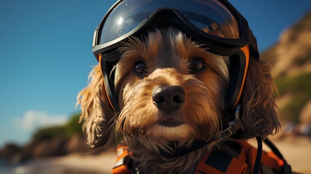 un cane in abiti da bagnino