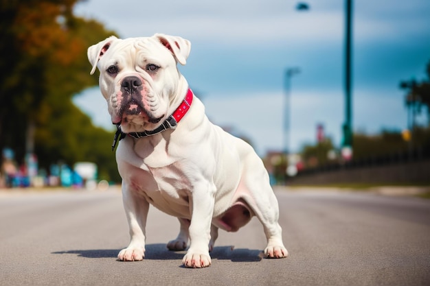 Un cane in mezzo alla strada