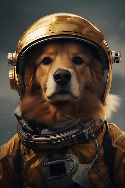 Un cane in tuta spaziale