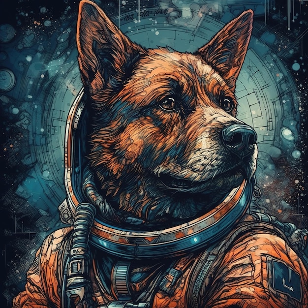 Un cane in tuta spaziale