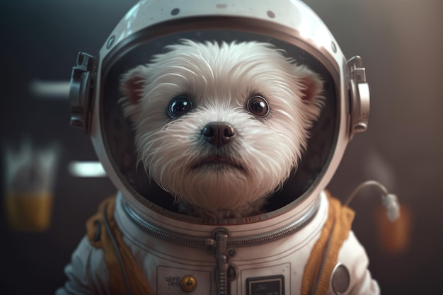 Un cane in tuta spaziale