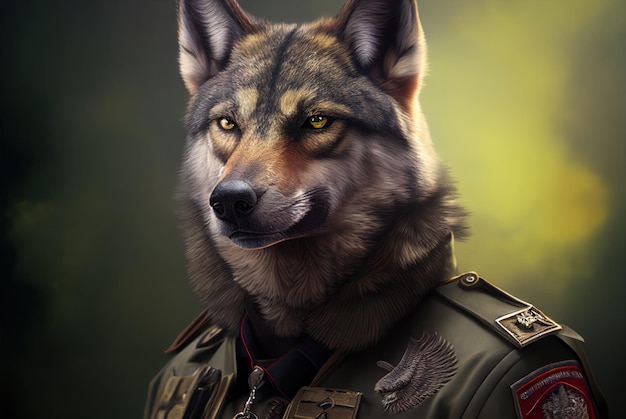 Un cane in uniforme militare