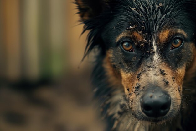 Un cane nel fango