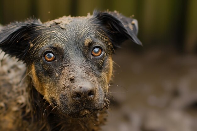 Un cane nel fango