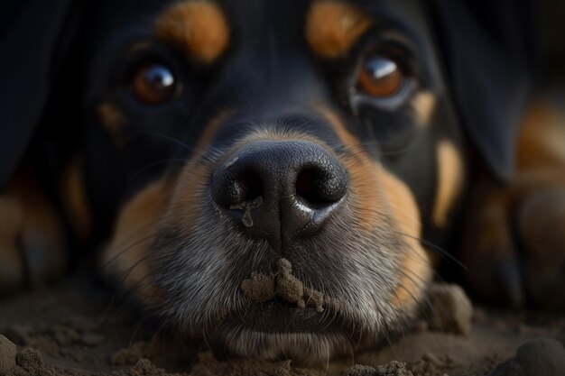 Un cane nel fango