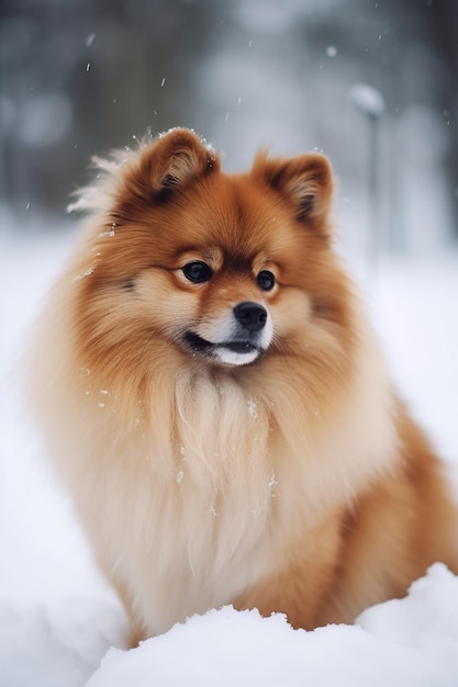 un cane nella neve