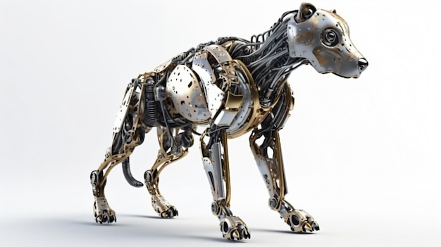 Un cane robot con sopra un cane robot