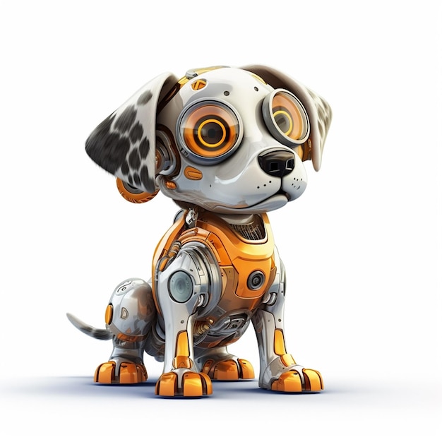 Un cane robot con una faccia da robot e una da robot.