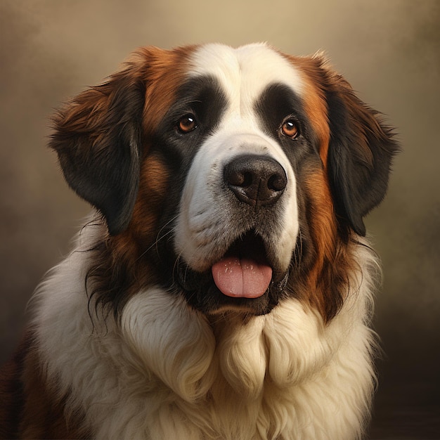 Un cane San Bernardo, foto realistica, immagine di alta qualità