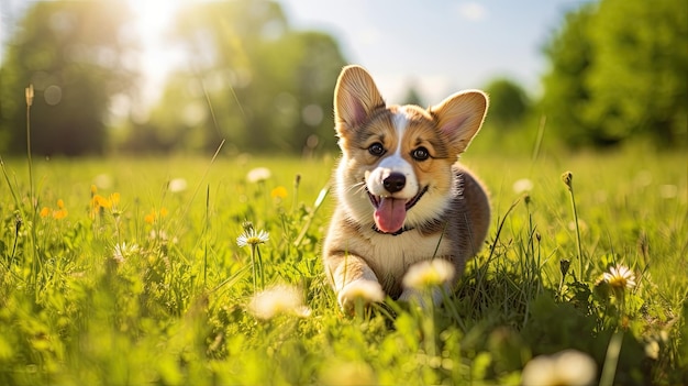 un cane sdraiato nell'erba