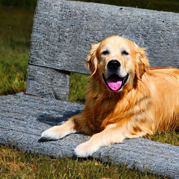 Un cane sdraiato su una panchina