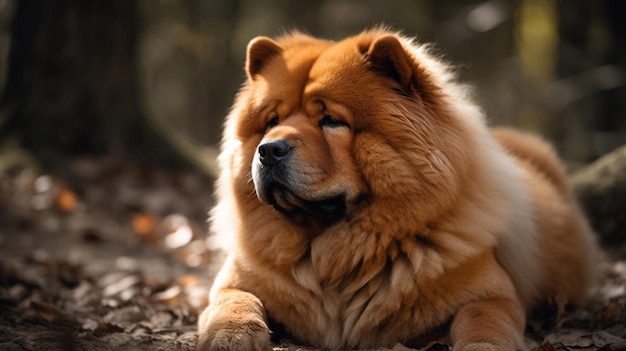 Un cane steso a terra