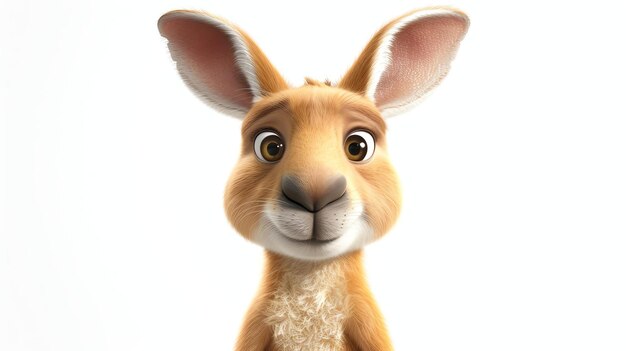 Un canguro carino e coccoloso con orecchie grandi e una faccia amichevole Perfetto per libri per bambini illustrazioni e animazioni