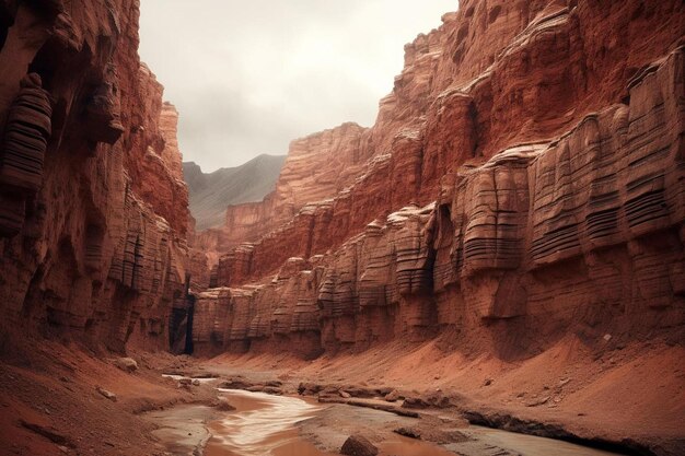 un canyon con un fiume che lo attraversa