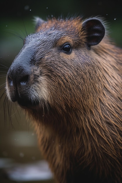 Un capibara dal naso nero