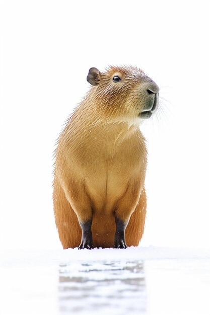 Un capibara su uno sfondo bianco