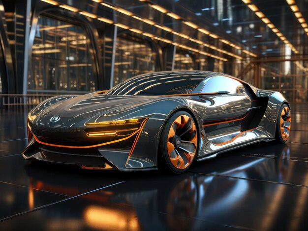 Un capolavoro automobilistico futuristico generato in una luce meticolosamente dettagliata