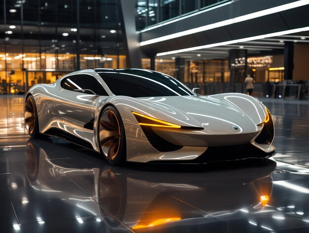 Un capolavoro automobilistico futuristico generato in una luce meticolosamente dettagliata