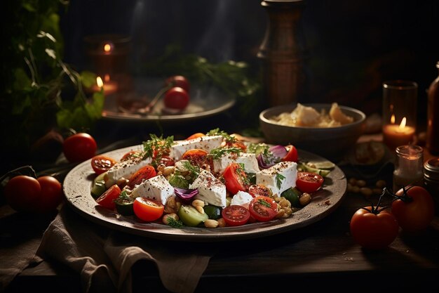 Un capolavoro culinario greco di insalata