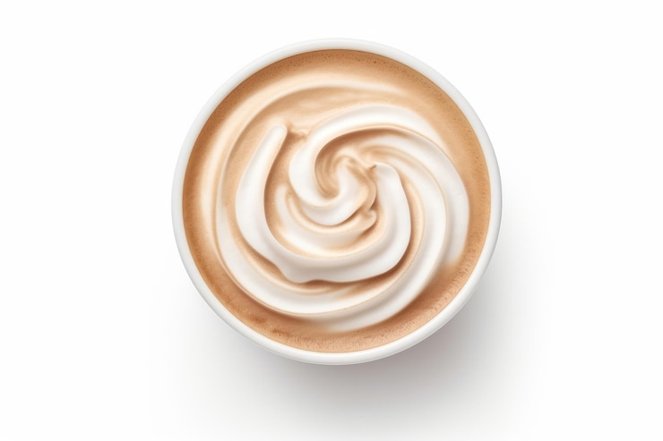 Foto un capolavoro di cappuccino senza cuciture con l'arte della schiuma a spirale