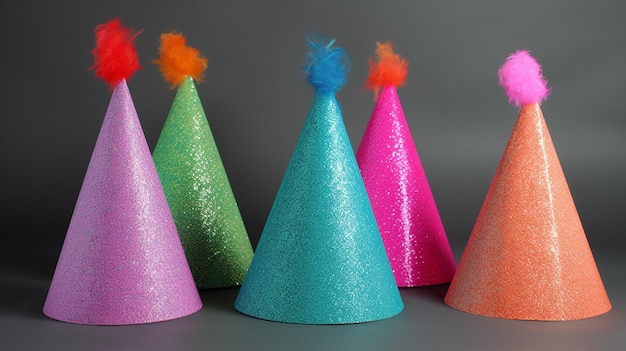 Un cappello da festa colorato con sopra la parola compleanno