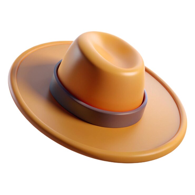 un cappello marrone con una banda marrone su di esso