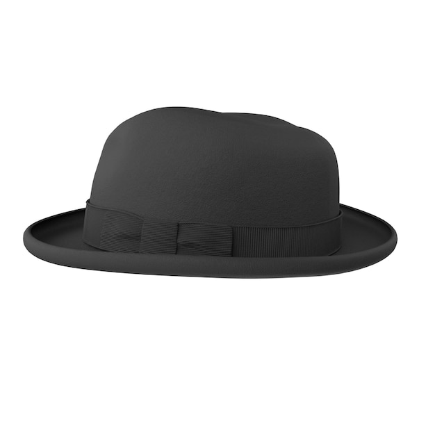 Un cappello nero con una fascia nera in cima.